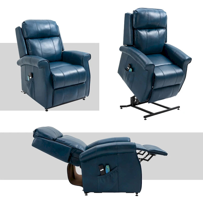 Clihome Faux Leather Elderly Power Lift Recliner Chair with Massage