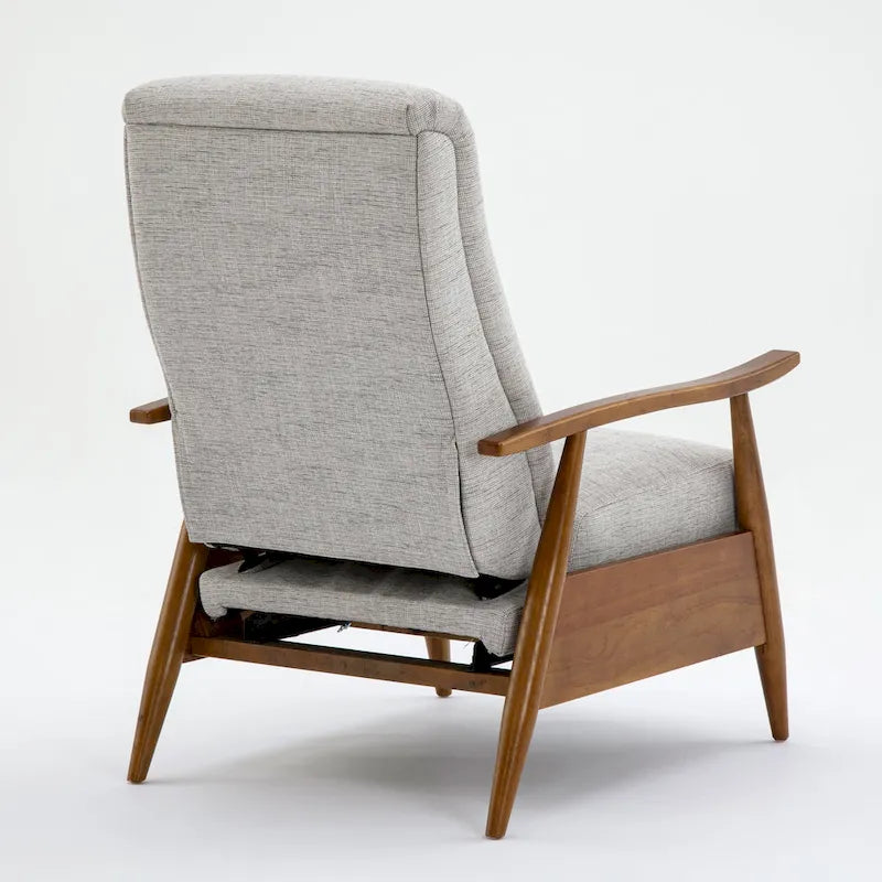 Taylor Wood Arm Push Back Recliner in Performance Fabric by