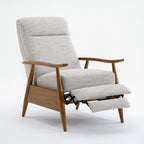 Taylor Wood Arm Push Back Recliner in Performance Fabric by