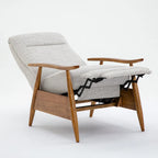 Taylor Wood Arm Push Back Recliner in Performance Fabric by