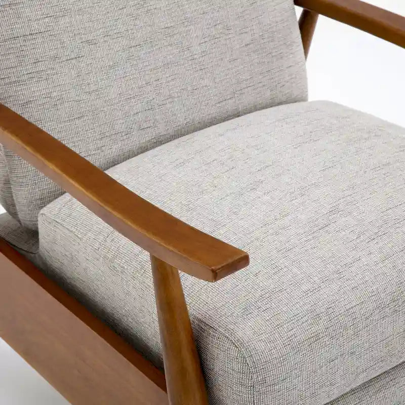 Taylor Wood Arm Push Back Recliner in Performance Fabric by