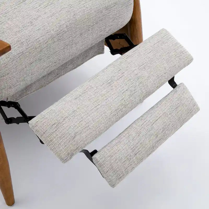 Taylor Wood Arm Push Back Recliner in Performance Fabric by