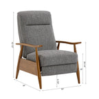 Taylor Wood Arm Push Back Recliner in Performance Fabric by