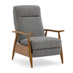 Taylor Wood Arm Push Back Recliner in Performance Fabric by
