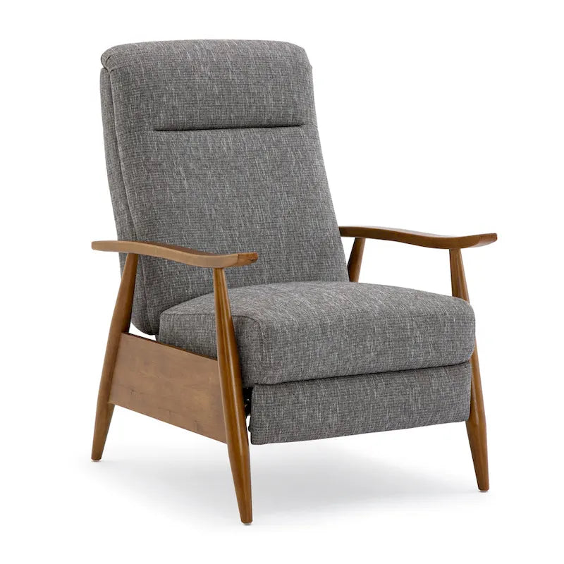 Taylor Wood Arm Push Back Recliner in Performance Fabric by