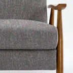 Taylor Wood Arm Push Back Recliner in Performance Fabric by