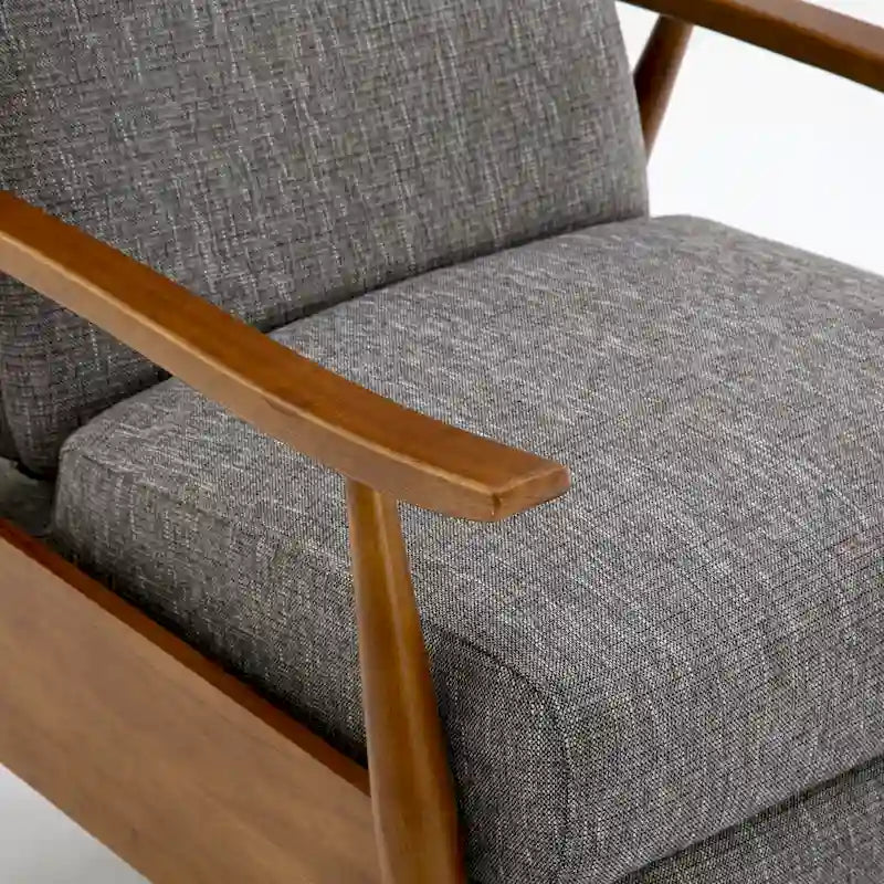 Taylor Wood Arm Push Back Recliner in Performance Fabric by