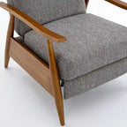 Taylor Wood Arm Push Back Recliner in Performance Fabric by