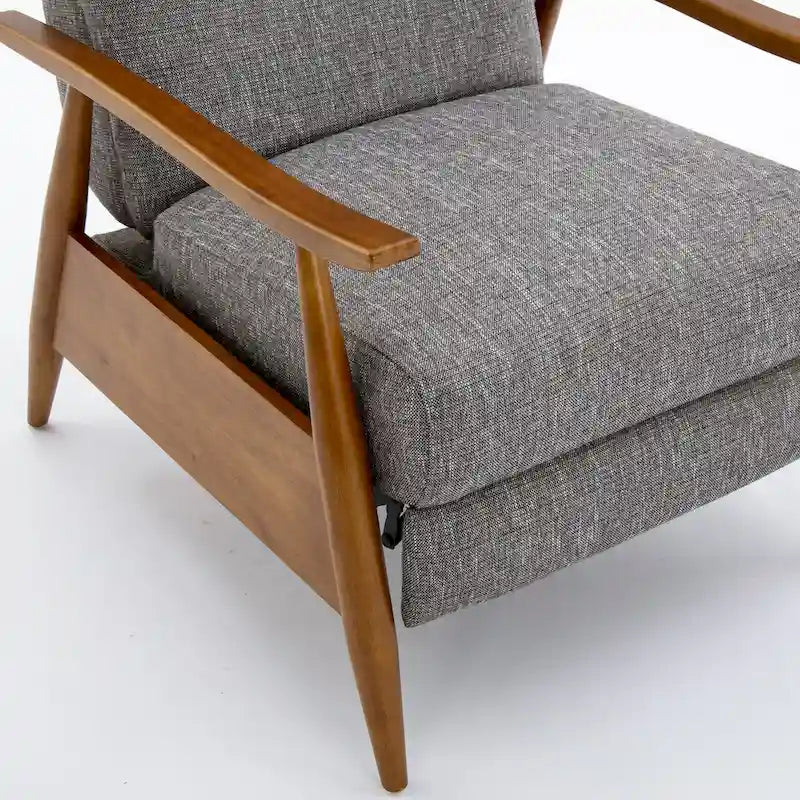 Taylor Wood Arm Push Back Recliner in Performance Fabric by