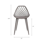 Kurv Mid-Century Modern Dining Chair with Steel Legs for Indoors or Outdoors - Set of 2