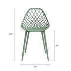 Kurv Mid-Century Modern Dining Chair with Steel Legs for Indoors or Outdoors - Set of 2
