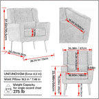 Chenille Fabric Accent Chair with Arm