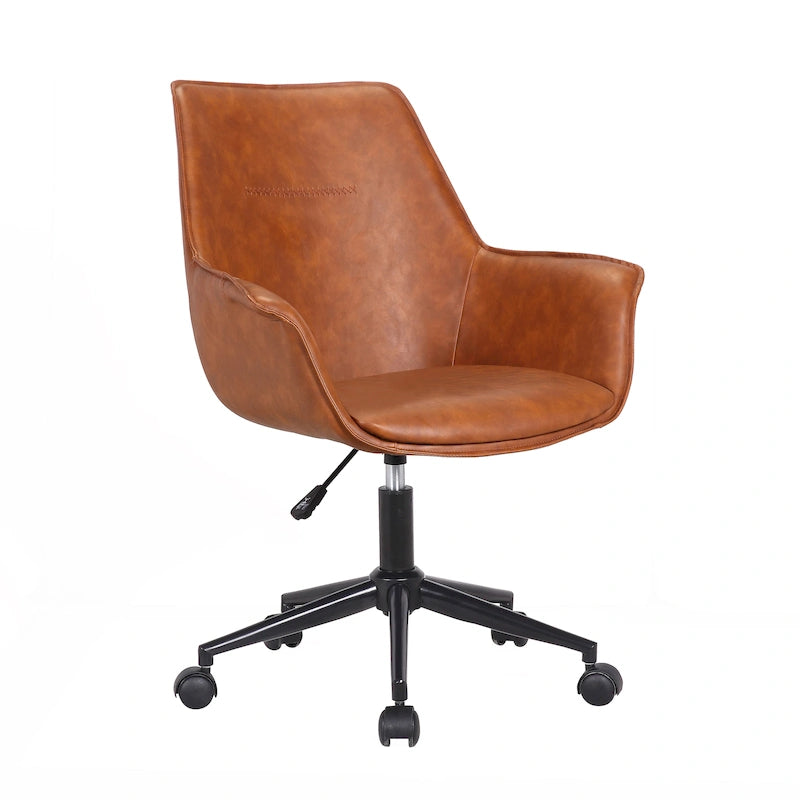 Jamar PU Leather Office Chair with Metal Roller Base