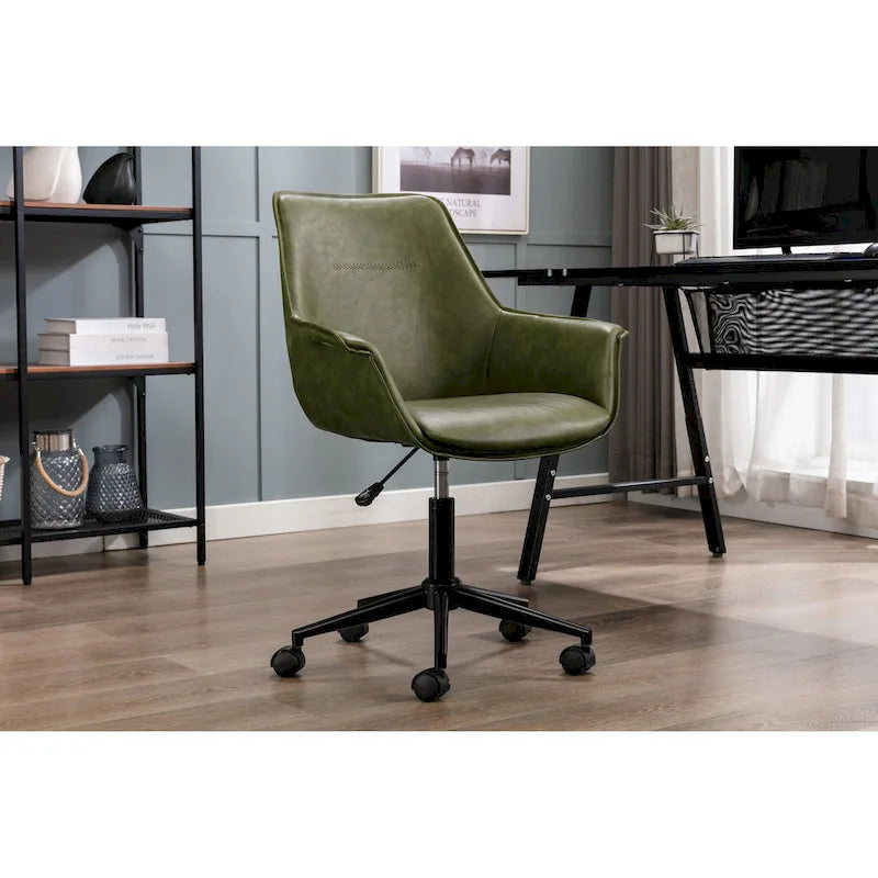  Jamar PU Leather Office Chair with Metal Roller Base