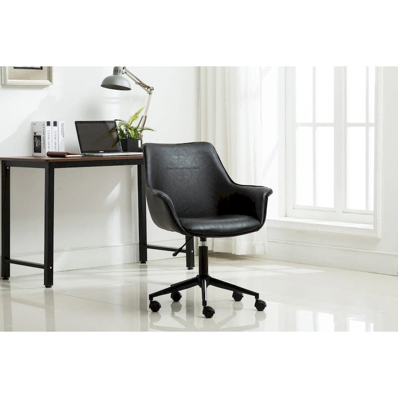 Jamar PU Leather Office Chair with Metal Roller Base
