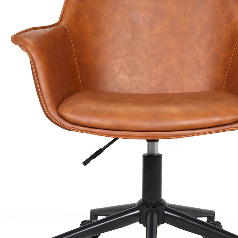 Jamar PU Leather Office Chair with Metal Roller Base