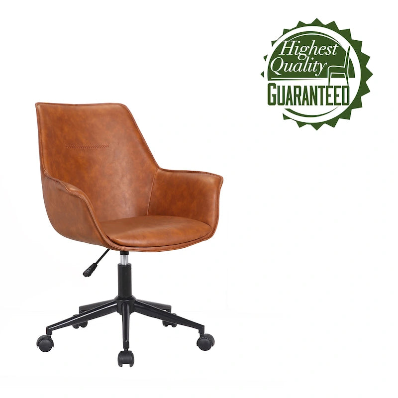 Jamar PU Leather Office Chair with Metal Roller Base