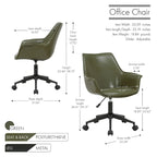 Jamar PU Leather Office Chair with Metal Roller Base