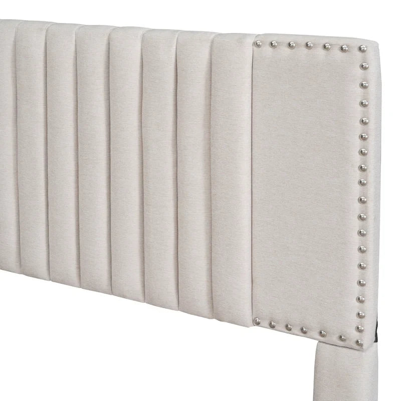 Upholstered Platform Bed with 2 Drawers and 1 Twin XL Trundle