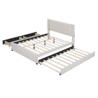 Upholstered Platform Bed with 2 Drawers and 1 Twin XL Trundle