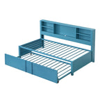 Metal Twin Size Daybed with Twin Size Trundle, Storage Shelves and USB Ports, Black