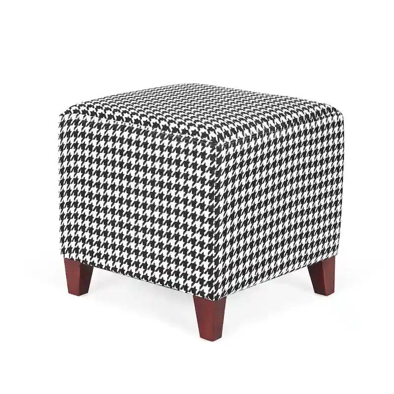 Adeco Square Ottoman Footrest Stool Small Fabric Bench Seat
