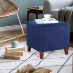 Adeco Square Ottoman Footrest Stool Small Fabric Bench Seat
