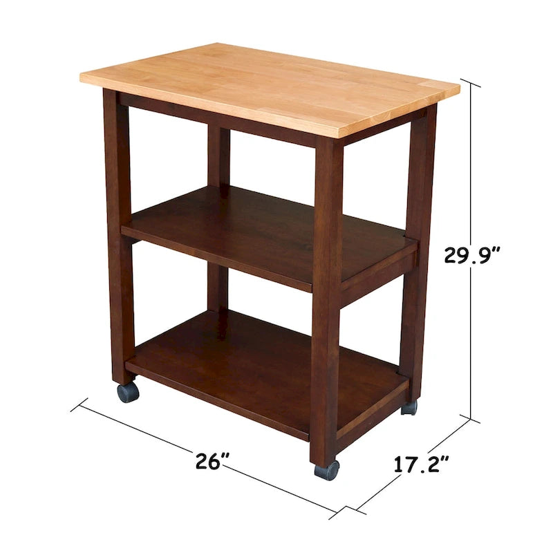 Porch & Den Estelle Solid Wood Microwave Kitchen Cart