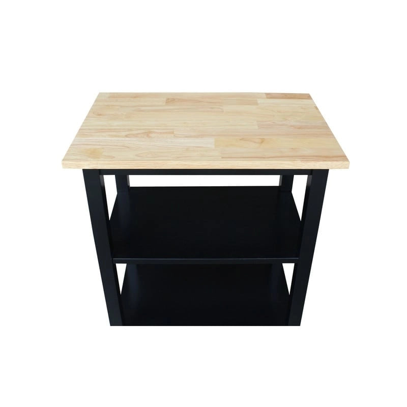 Porch & Den Estelle Solid Wood Microwave Kitchen Cart