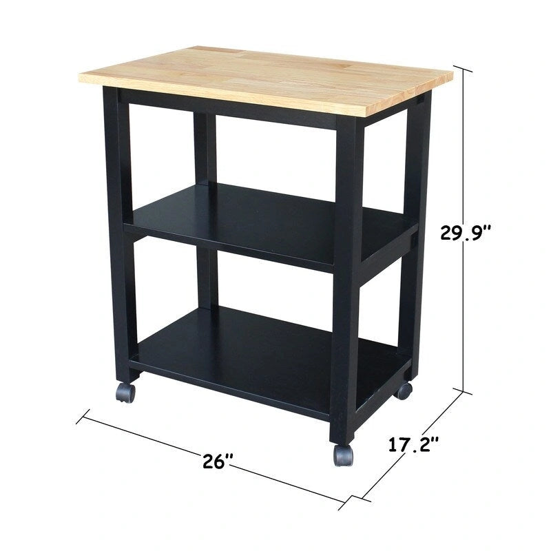 Porch & Den Estelle Solid Wood Microwave Kitchen Cart