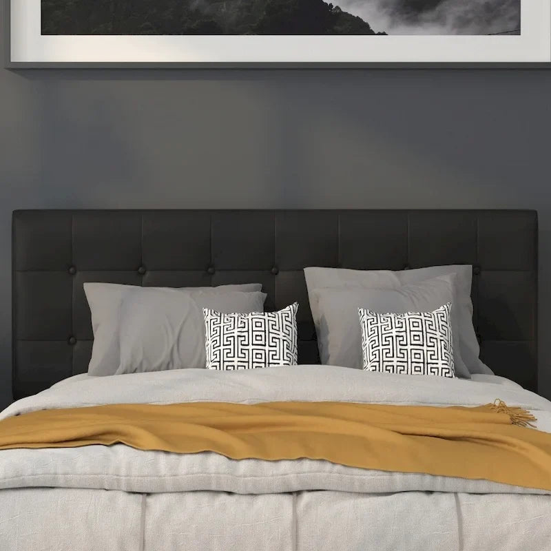 Button Tufted Upholstered Headboard