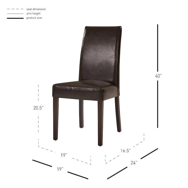 Hartford Leather Dining Chair,Set of 2