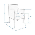 Cream Linen & Oak Wood Arm Chair by East at Main