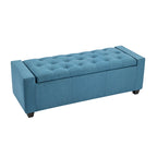  Iara Fabric Upholstered Flip Top Storage Ottoman Bench