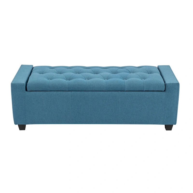 Iara Fabric Upholstered Flip Top Storage Ottoman Bench