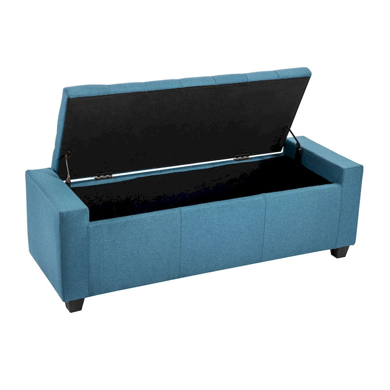 Iara Fabric Upholstered Flip Top Storage Ottoman Bench