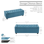 Iara Fabric Upholstered Flip Top Storage Ottoman Bench