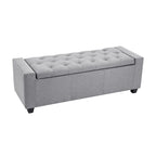 Iara Fabric Upholstered Flip Top Storage Ottoman Bench