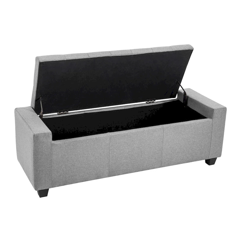 Iara Fabric Upholstered Flip Top Storage Ottoman Bench