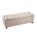 Iara Fabric Upholstered Flip Top Storage Ottoman Bench