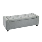 Iara Fabric Upholstered Flip Top Storage Ottoman Bench