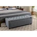 Iara Fabric Upholstered Flip Top Storage Ottoman Bench