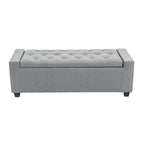 Iara Fabric Upholstered Flip Top Storage Ottoman Bench