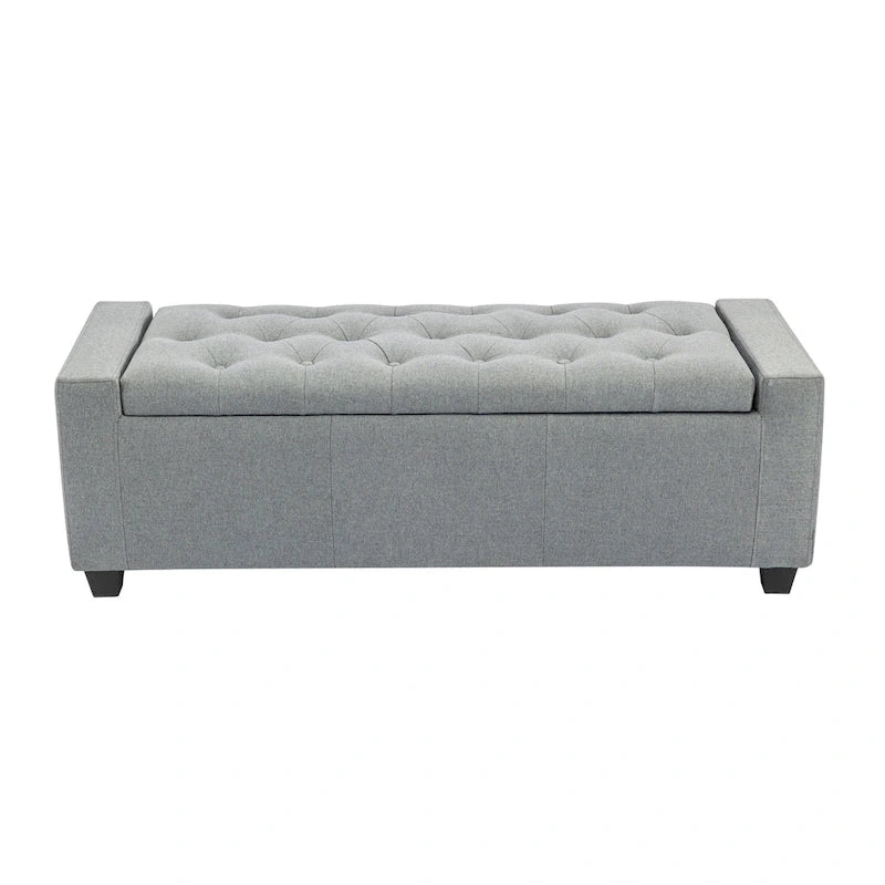 Iara Fabric Upholstered Flip Top Storage Ottoman Bench