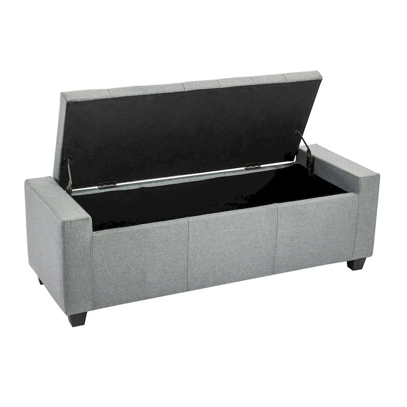 Iara Fabric Upholstered Flip Top Storage Ottoman Bench