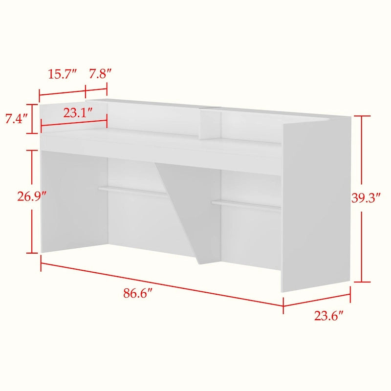 Reception Desk,Transaction Counter Top, Laminate Desktop, Front Table