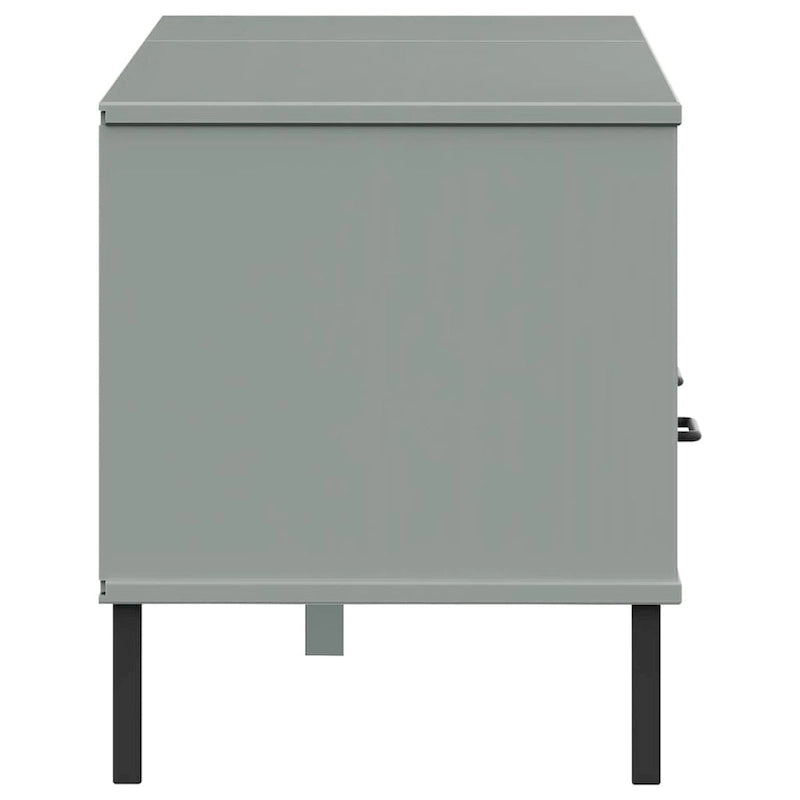 vidaXL TV Stand TV Console TV Console with Metal Legs Solid Wood Pine OSLO - 62.2 x 15.7 x 18.3