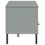 vidaXL TV Stand TV Console TV Console with Metal Legs Solid Wood Pine OSLO - 62.2 x 15.7 x 18.3
