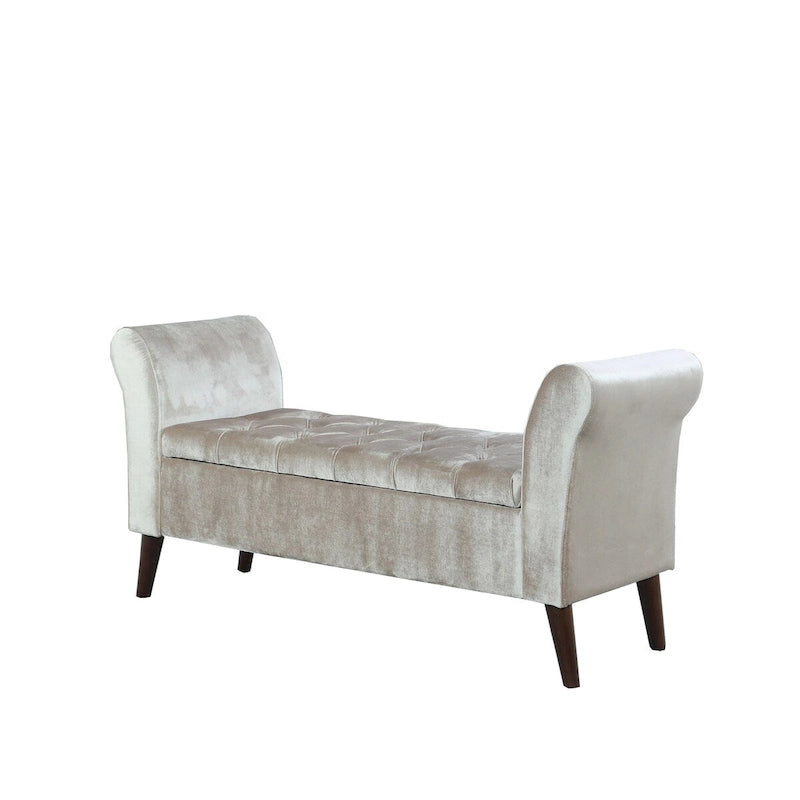 25 In. Collette Tufted Storage Bench with Armrest