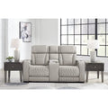  Boyington Gray Power Reclining Loveseat with Console - 75W x 40D x 44H